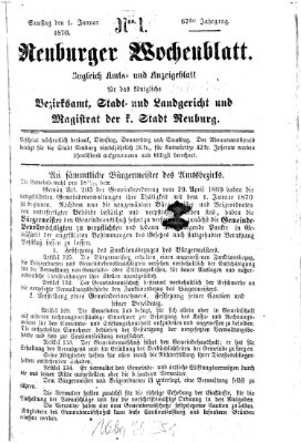 Neuburger Wochenblatt Samstag 1. Januar 1870