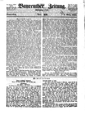 Bayreuther Zeitung Donnerstag 7. März 1861