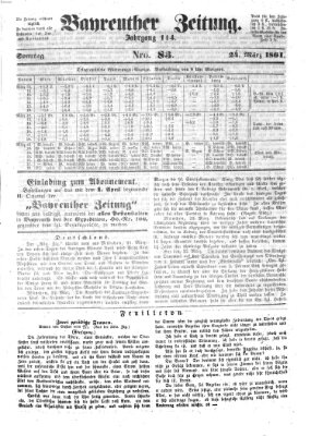 Bayreuther Zeitung Sonntag 24. März 1861