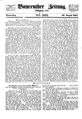 Bayreuther Zeitung Donnerstag 22. August 1861