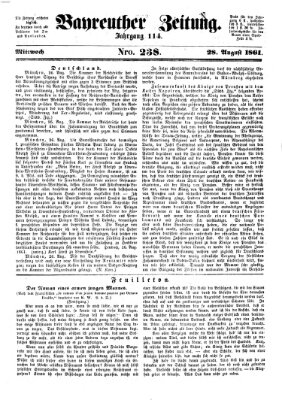 Bayreuther Zeitung Mittwoch 28. August 1861
