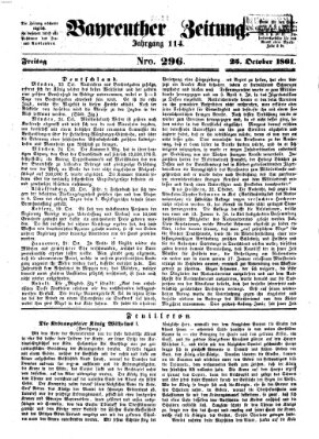 Bayreuther Zeitung Freitag 25. Oktober 1861