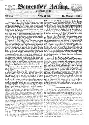 Bayreuther Zeitung Montag 11. November 1861
