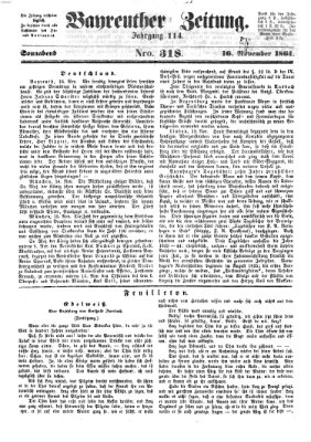 Bayreuther Zeitung Samstag 16. November 1861