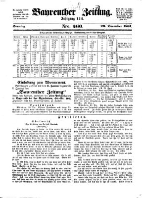 Bayreuther Zeitung Sonntag 29. Dezember 1861