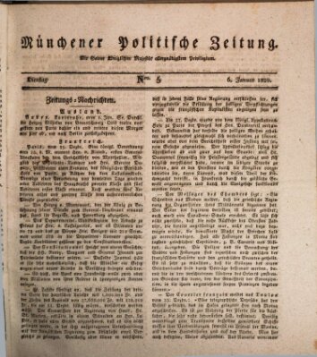 Münchener politische Zeitung (Süddeutsche Presse) Dienstag 6. Januar 1829