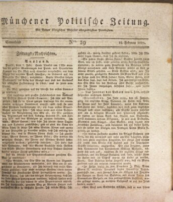 Münchener politische Zeitung (Süddeutsche Presse) Samstag 14. Februar 1829