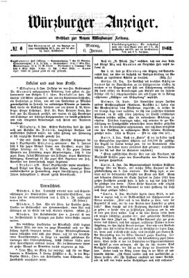 Würzburger Anzeiger (Neue Würzburger Zeitung) Montag 6. Januar 1862