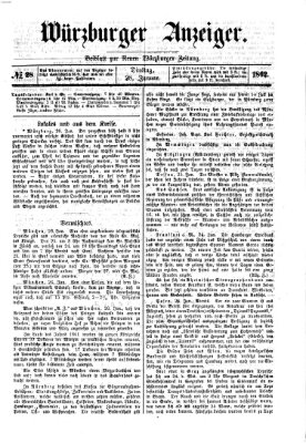Würzburger Anzeiger (Neue Würzburger Zeitung) Dienstag 28. Januar 1862