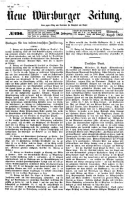 Neue Würzburger Zeitung Mittwoch 27. August 1862