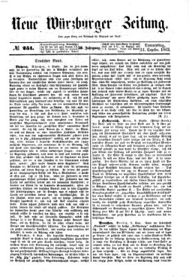 Neue Würzburger Zeitung Donnerstag 11. September 1862