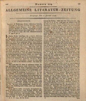Allgemeine Literatur-Zeitung (Literarisches Zentralblatt für Deutschland) Freitag 12. Juli 1793