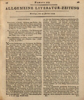 Allgemeine Literatur-Zeitung (Literarisches Zentralblatt für Deutschland) Montag 29. Juli 1793