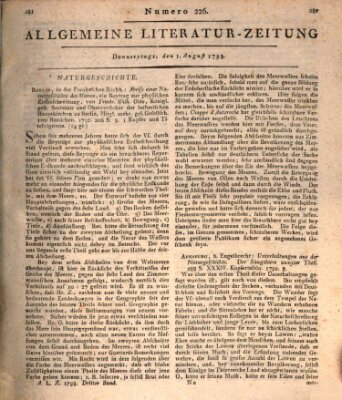 Allgemeine Literatur-Zeitung (Literarisches Zentralblatt für Deutschland) Donnerstag 1. August 1793