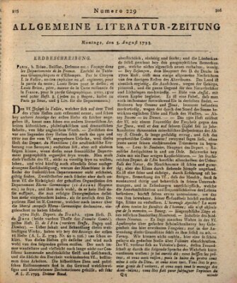 Allgemeine Literatur-Zeitung (Literarisches Zentralblatt für Deutschland) Montag 5. August 1793