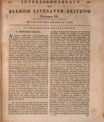 Allgemeine Literatur-Zeitung (Literarisches Zentralblatt für Deutschland) Mittwoch 10. Juli 1793