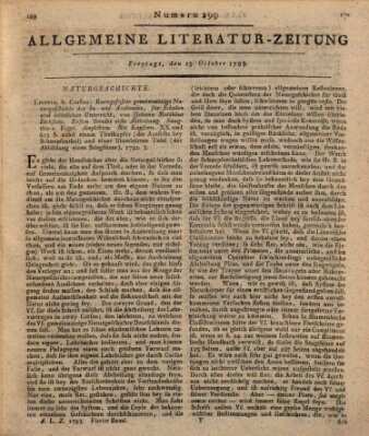 Allgemeine Literatur-Zeitung (Literarisches Zentralblatt für Deutschland) Freitag 25. Oktober 1793