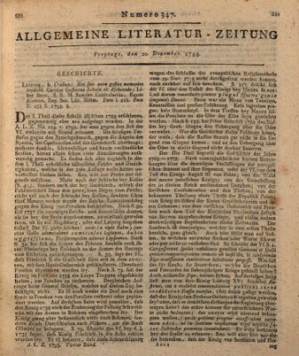 Allgemeine Literatur-Zeitung (Literarisches Zentralblatt für Deutschland) Freitag 20. Dezember 1793