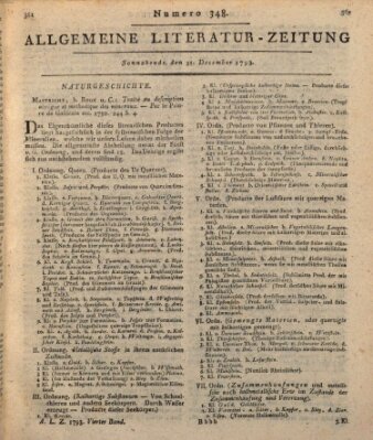 Allgemeine Literatur-Zeitung (Literarisches Zentralblatt für Deutschland) Samstag 21. Dezember 1793