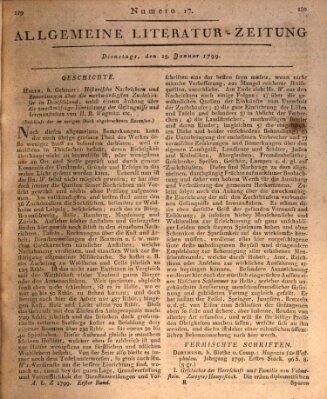 Allgemeine Literatur-Zeitung (Literarisches Zentralblatt für Deutschland) Dienstag 15. Januar 1799