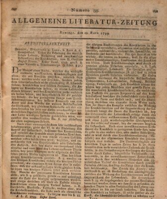 Allgemeine Literatur-Zeitung (Literarisches Zentralblatt für Deutschland) Montag 18. März 1799