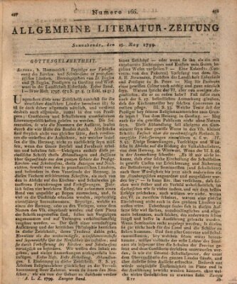 Allgemeine Literatur-Zeitung (Literarisches Zentralblatt für Deutschland) Samstag 25. Mai 1799