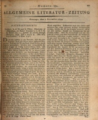Allgemeine Literatur-Zeitung (Literarisches Zentralblatt für Deutschland) Montag 2. Dezember 1799