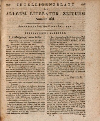 Allgemeine Literatur-Zeitung (Literarisches Zentralblatt für Deutschland) Samstag 28. Dezember 1799
