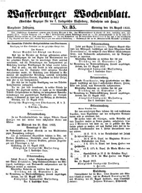 Wasserburger Wochenblatt Sonntag 28. August 1853