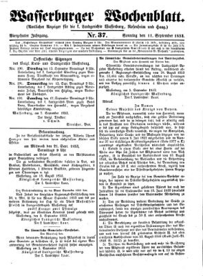 Wasserburger Wochenblatt Sonntag 11. September 1853