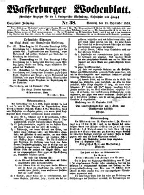 Wasserburger Wochenblatt Sonntag 18. September 1853