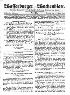 Wasserburger Wochenblatt Sonntag 26. März 1854