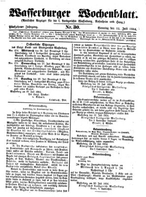 Wasserburger Wochenblatt Sonntag 23. Juli 1854