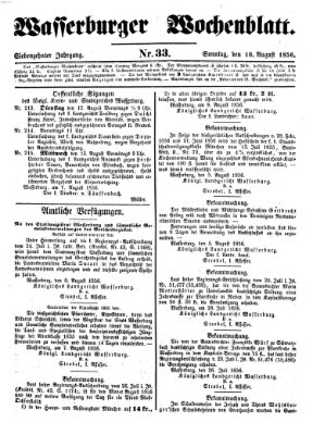 Wasserburger Wochenblatt Sonntag 10. August 1856