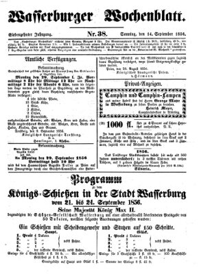 Wasserburger Wochenblatt Sonntag 14. September 1856
