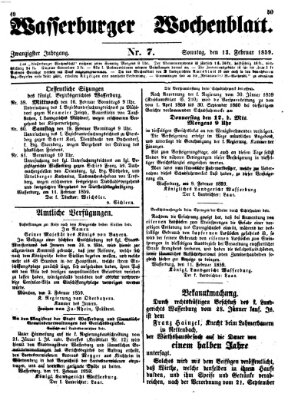 Wasserburger Wochenblatt Sonntag 13. Februar 1859