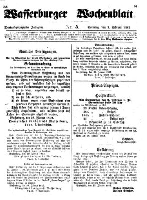 Wasserburger Wochenblatt Sonntag 2. Februar 1862