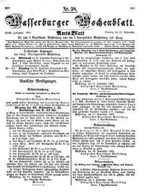 Wasserburger Wochenblatt Sonntag 21. September 1862