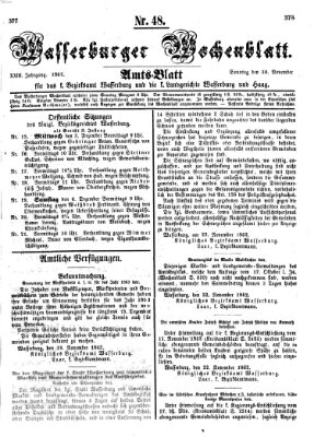 Wasserburger Wochenblatt Sonntag 30. November 1862