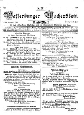 Wasserburger Wochenblatt Sonntag 5. Juli 1863