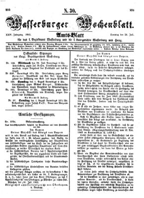 Wasserburger Wochenblatt Sonntag 26. Juli 1863