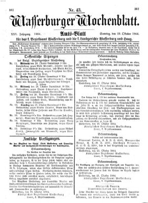 Wasserburger Wochenblatt Sonntag 23. Oktober 1864