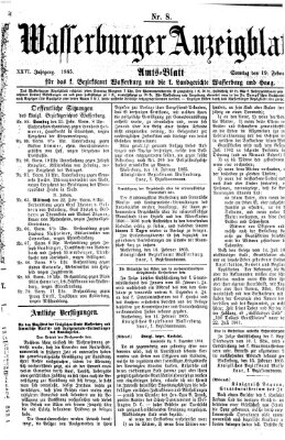 Wasserburger Anzeigblatt (Wasserburger Wochenblatt) Sonntag 19. Februar 1865