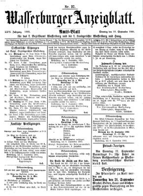 Wasserburger Anzeigblatt (Wasserburger Wochenblatt) Sonntag 10. September 1865