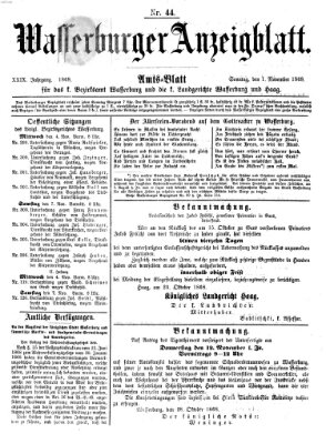 Wasserburger Anzeigblatt (Wasserburger Wochenblatt) Sonntag 1. November 1868