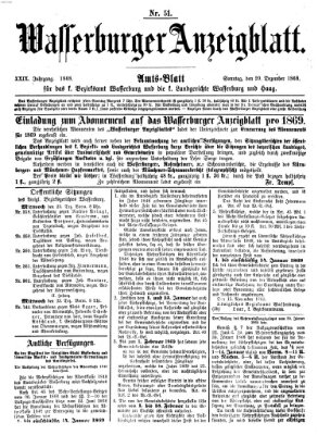 Wasserburger Anzeigblatt (Wasserburger Wochenblatt) Sonntag 20. Dezember 1868