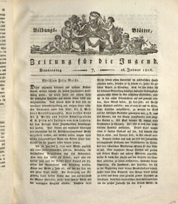 Bildungsblätter oder Zeitung für die Jugend Donnerstag 16. Januar 1806