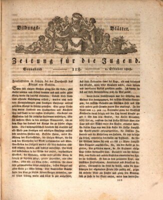 Bildungsblätter oder Zeitung für die Jugend Samstag 1. Oktober 1808