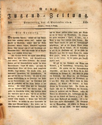 Neue Jugendzeitung (Bildungsblätter oder Zeitung für die Jugend) Donnerstag 13. September 1810