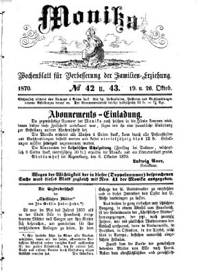 Katholische Schulzeitung (Bayerische Schulzeitung) Mittwoch 19. Oktober 1870